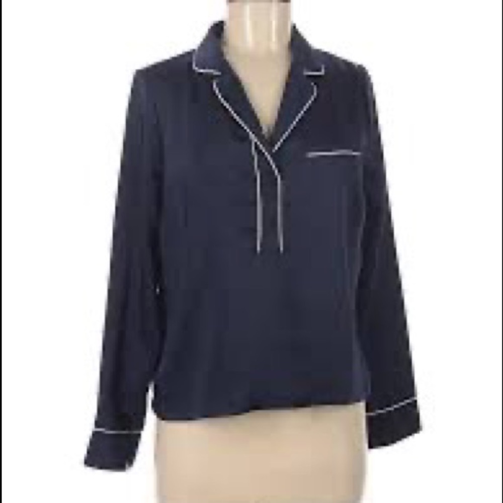 💥PRICE ⬇️ Code x Mode - PJ Satin Royal Blue Blouse - XL